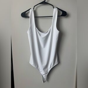 Express White Square Neck Bodysuit